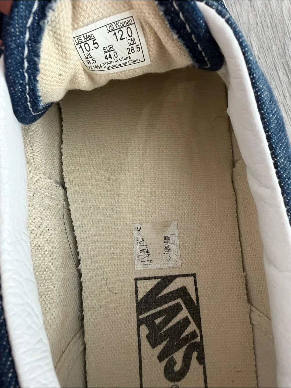 RARE VANS Classic Era Blue Jeans Denim Two Tone Brown Sz 10.5 Men's Shoes